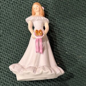 Browning Figurine with Pink and White Dress
